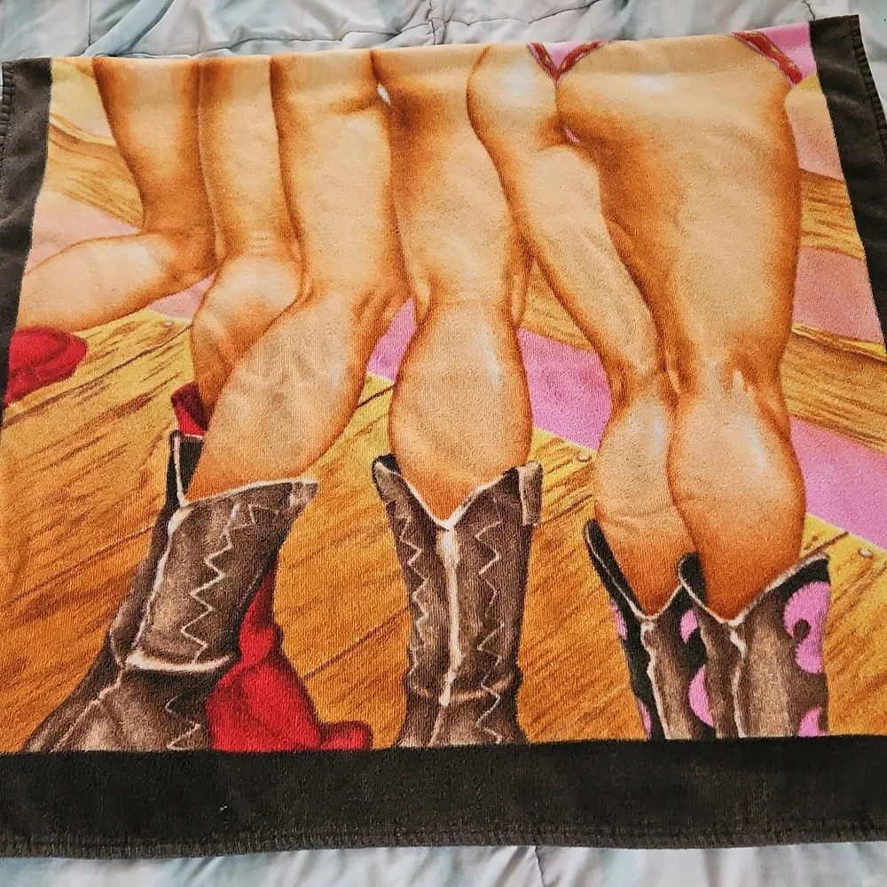 Vintage 1991 Buns Daisy Duke, Buckle Bunnies Western Beach Towel